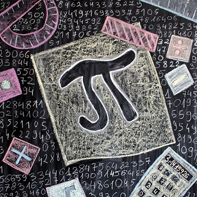 Grafika przygotowana przez uczennice klasy 3a z okazji dnia Liczby Pi.